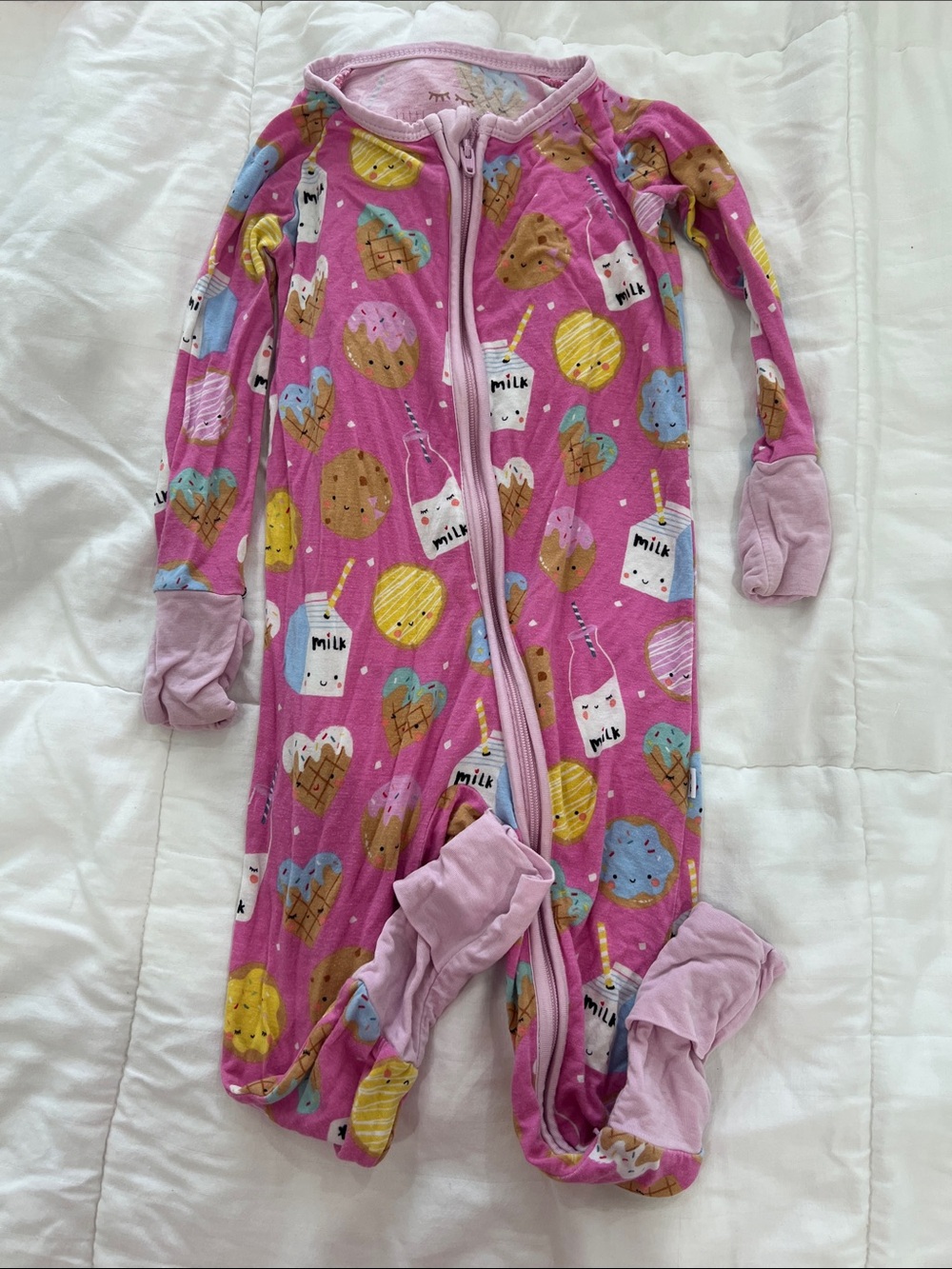 Little Sleepies One-Piece Pajamas - Milk & Cookies Pattern
